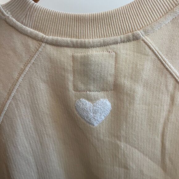 NEW Just Madison Hearts Cotton Sweatshirt  Embroidered Hearts ballon sleeve sz M - Picture 5 of 13